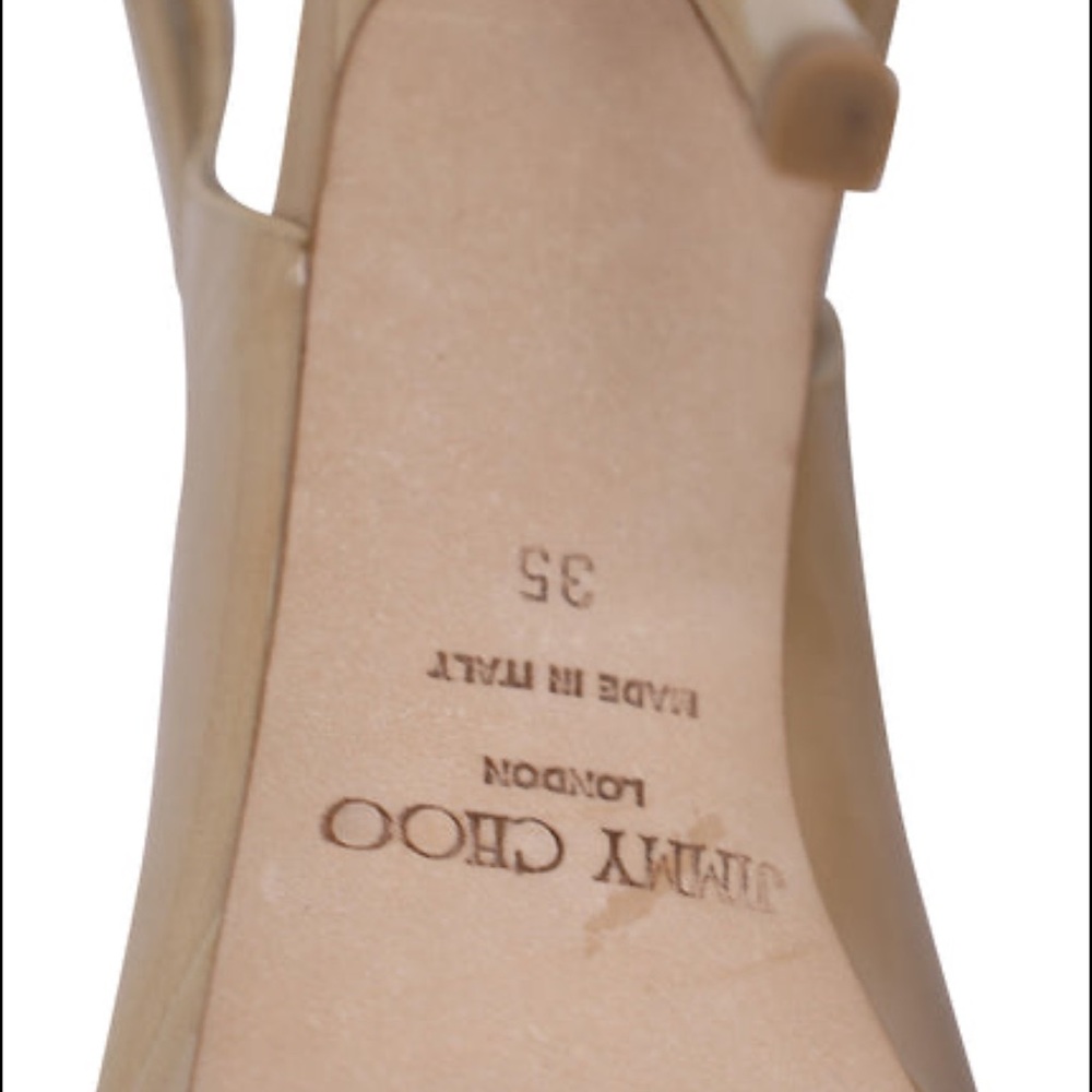 Jimmy Choo Nude Patent Leather Slingback Pumps/Heels/Sandals EUC! - Picture 6 of 6